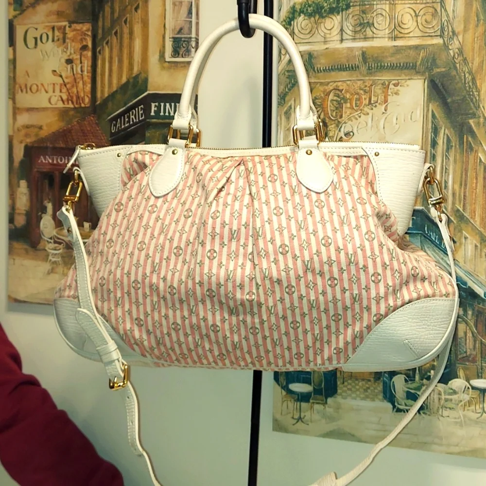 Louis Vuitton Monogram Mini Lin Croisette Marina Pink/Gray 2 Way Bag. VGC!